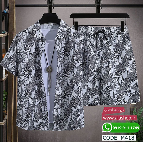 ست ساحلی پیراهن و شلوارک مردانه m418