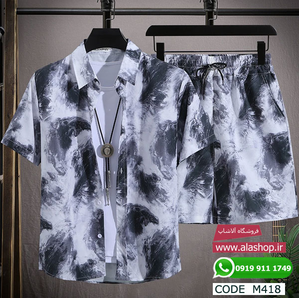 ست ساحلی پیراهن و شلوارک مردانه m418