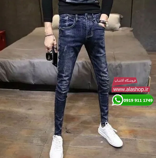 شلوار جین کمر کشی مردانه مدل m434