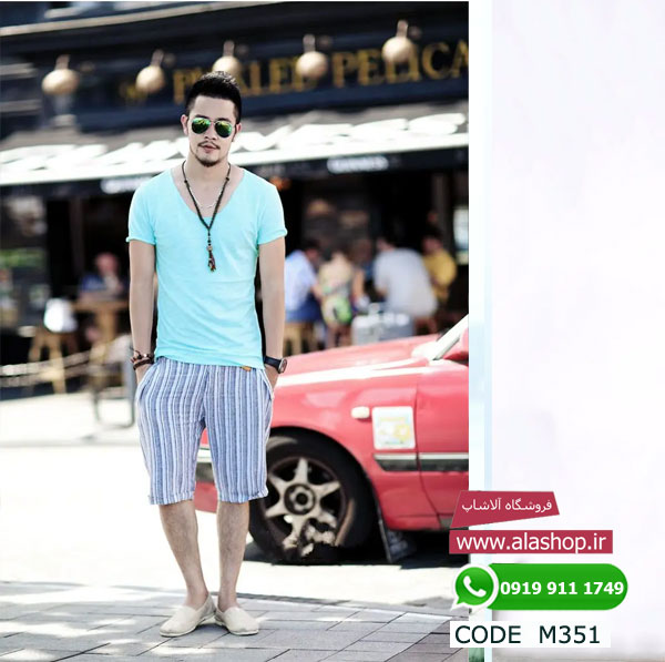 تیشرت یقه باز استایل کره ای مدل m351