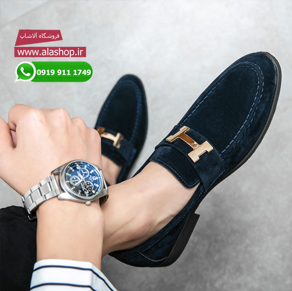 کفش آفیس و پارتی چرم نبوک مدل m088
