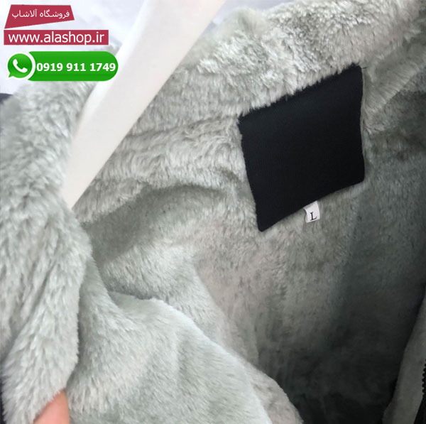 ژاکت پارکاس پشمی خزدار زمستانه کلاه دار مدل m100