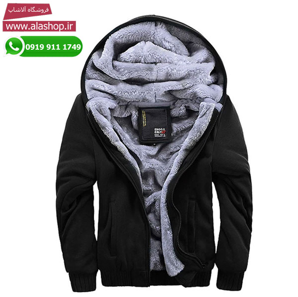 ژاکت پارکاس پشمی خزدار زمستانه کلاه دار مدل m100
