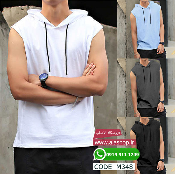 تیشرت کلاه دار تابستانه ورزشی مدل m348