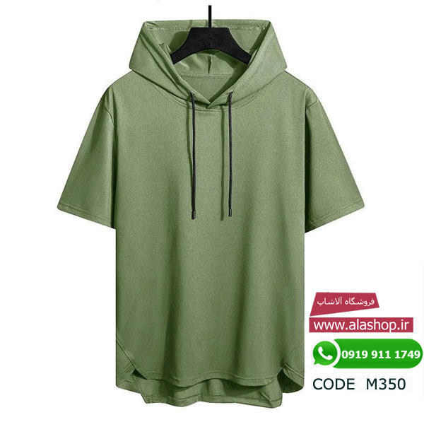 تیشرت تابستانی کلاه دار رنگی مدل m350