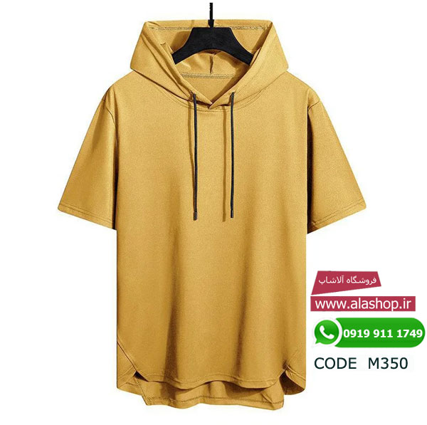 تیشرت تابستانی کلاه دار رنگی مدل m350