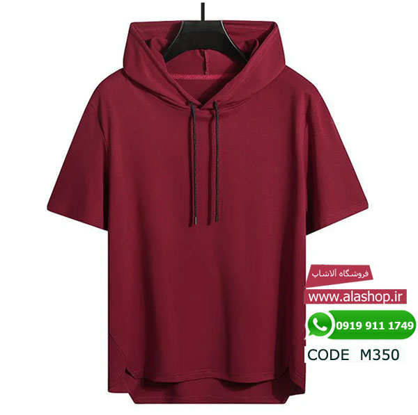 تیشرت تابستانی کلاه دار رنگی مدل m350