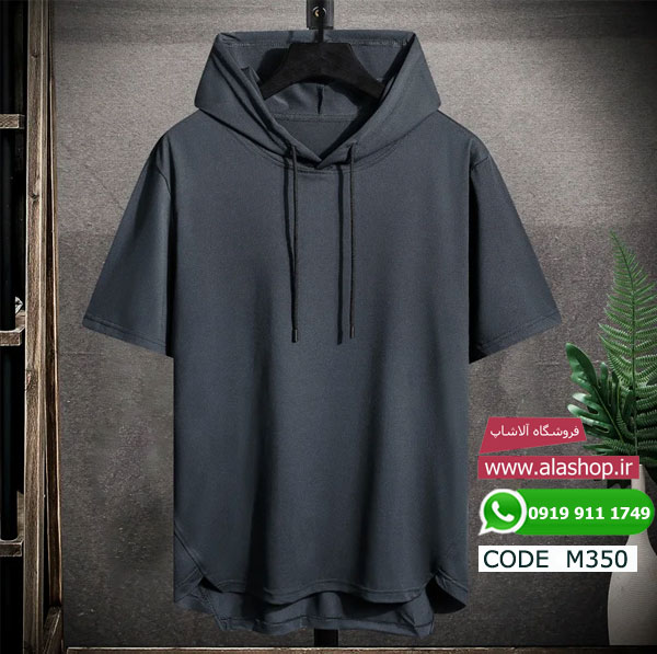تیشرت تابستانی کلاه دار رنگی مدل m350